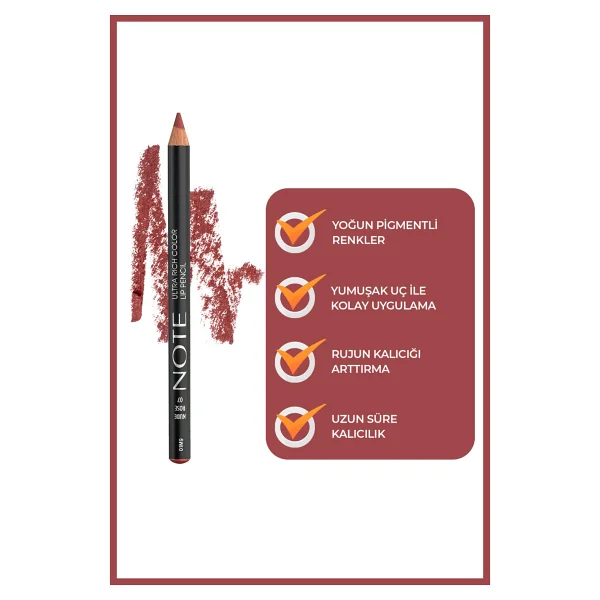 Note Ultra Rich Color Lip Pencil 07 Nude Rose Dudak Kalemi - Görsel 4