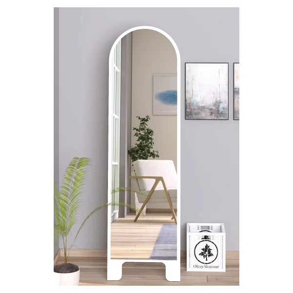 Olcay Aksesuar Sonomo 120x43 Cm Ayaklı Tek Kubbeli Salon Antre Çocuk Odası Banyo Wc Yatak Odası Boy Aynası - Ahşap - Görsel 6