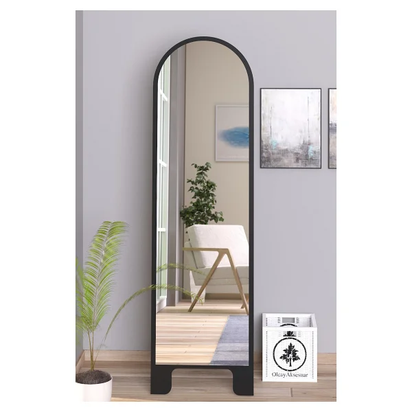 Olcay Aksesuar Sonomo 120x43 Cm Ayaklı Tek Kubbeli Salon Antre Çocuk Odası Banyo Wc Yatak Odası Boy Aynası - Ahşap - Görsel 3