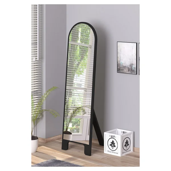 Olcay Aksesuar Sonomo 120x43 Cm Ayaklı Tek Kubbeli Salon Antre Çocuk Odası Banyo Wc Yatak Odası Boy Aynası - Ahşap - Görsel 5