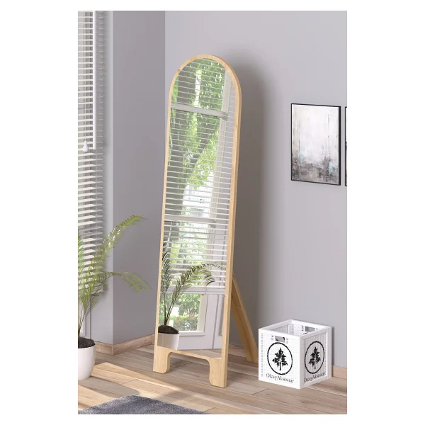 Olcay Aksesuar Sonomo 120x43 Cm Ayaklı Tek Kubbeli Salon Antre Çocuk Odası Banyo Wc Yatak Odası Boy Aynası - Ahşap - Görsel 2