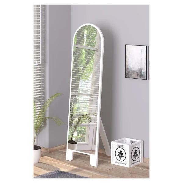 Olcay Aksesuar Sonomo 120x43 Cm Ayaklı Tek Kubbeli Salon Antre Çocuk Odası Banyo Wc Yatak Odası Boy Aynası - Ahşap - Görsel 7