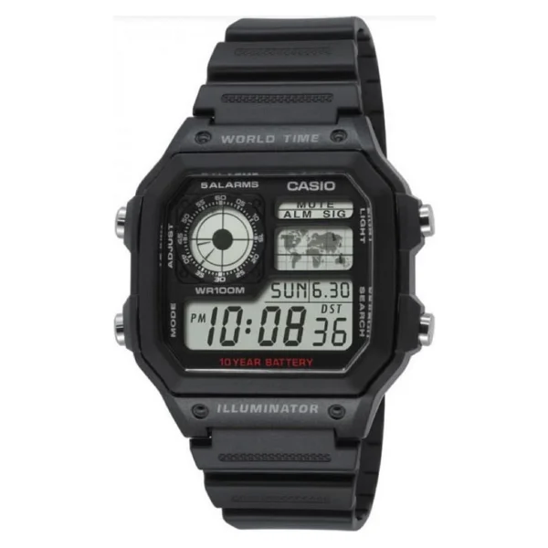Casio Standart Ae-1200wh-1avdf Antrasit Silikon Kordon Erkek Kol Saati - Görsel 9