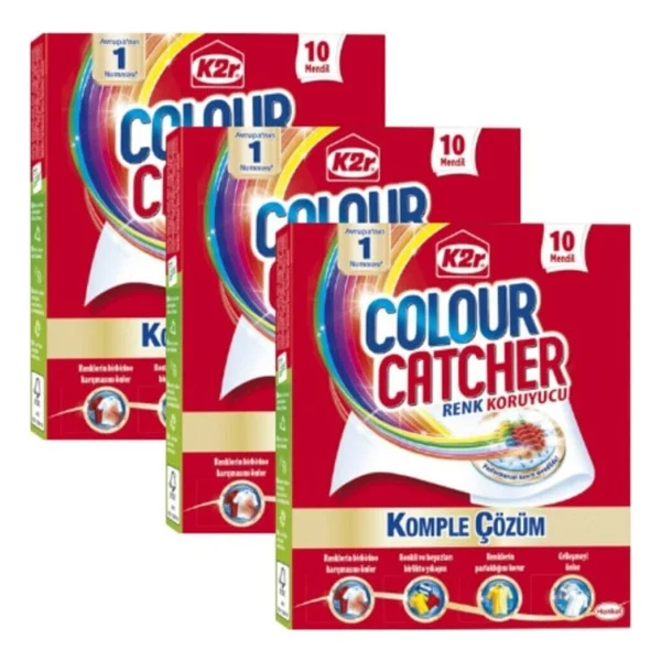 K2r Colour Catcher Renk Koruyucu Mendil 10'lu 3 Paket - 30 Yıkama - Görsel 2