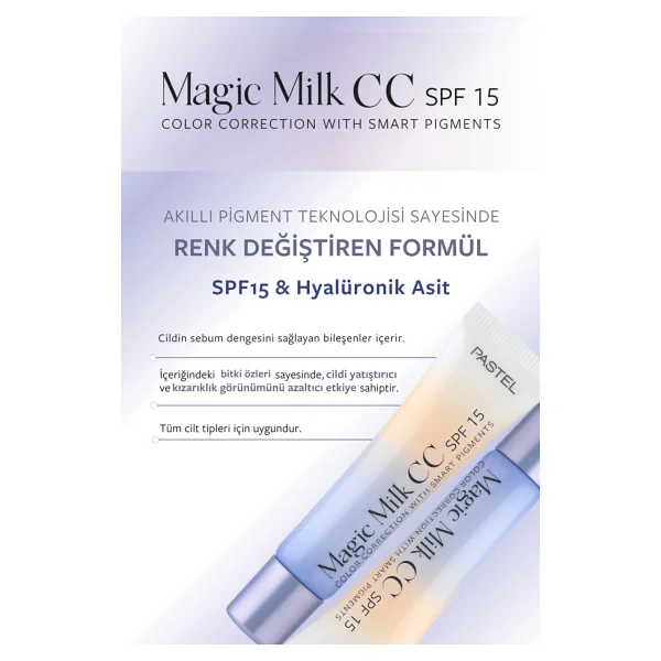Pastel Magic Milk Spf 15 50 Light Medium 30 Ml Cc Krem - Görsel 3