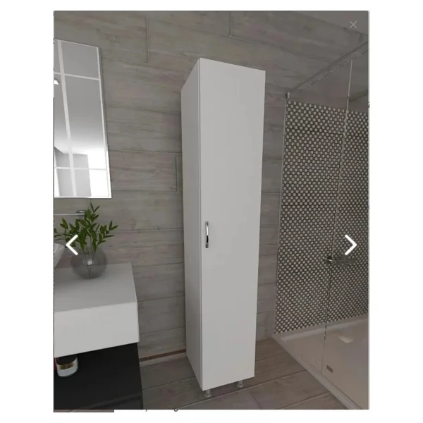 Gülbay Mobilya Tek Kapaklı 5 Raflı Çok Amaçlı Banyo Mutfak Kiler Dolabı Tek Kapılı Beyaz Erzak Dolabı - Görsel 2