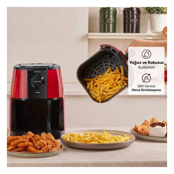 Karaca Smart Cook 2.2 Lt Ruby Yağsız Fritöz - Görsel 5