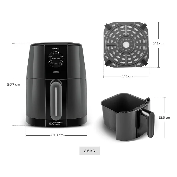Karaca Smart Cook 2.2 Lt Ruby Yağsız Fritöz - Görsel 6
