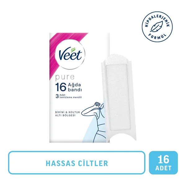 Veet Pure Hipoalerjenik Sir Ağda Bandı 16'lı Bikini & Koltuk Altı Bölgesi İçin Temizleme Mendili - Görsel 9