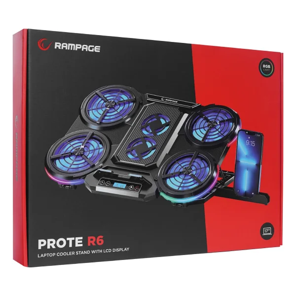 Rampage Prote R6 RGB 6 Fanlı 17" Laptop Soğutucu - Görsel 5