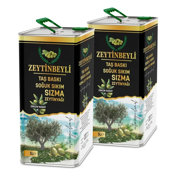 Zeytinbeyli Taş Baskı Soğuk Sıkım Zeytinyağı 5 lt 2'li - Görsel 4