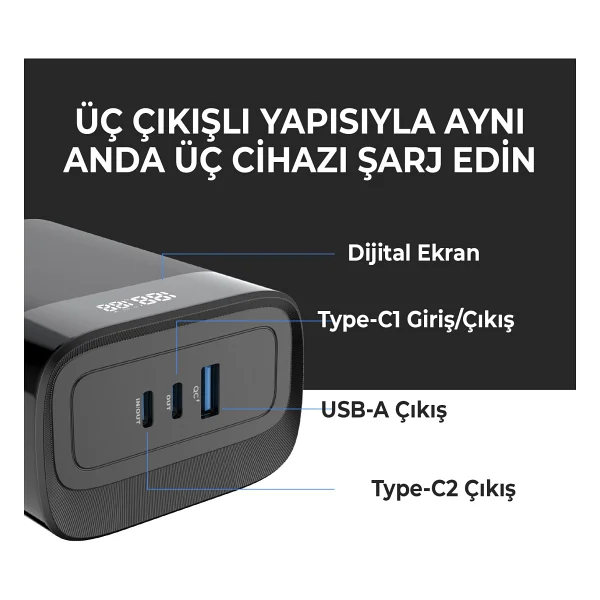 Bix Pb140w 30000 mAh Hızlı Şarj Powerbank - Görsel 4
