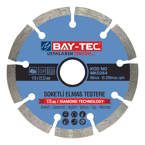 Bay-Tec Soketli Elmas Testere 115mm - Görsel 2