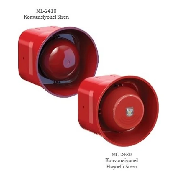 Mavigard Ml-2430 Flaşörlü Elektronik Siren, Kırmızı 24v Dc - Görsel 2