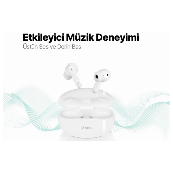 Ttec Airbeat On 2km146b TWS Beyaz Kulak İçi Bluetooth Kulaklık - Görsel 2