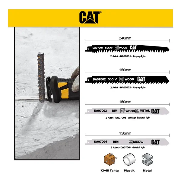 Cat Da07901 8 Parça Profesyonel Metal/Ahşap Kesme Tilki Kuyruğu Testere Ucu - Görsel 2