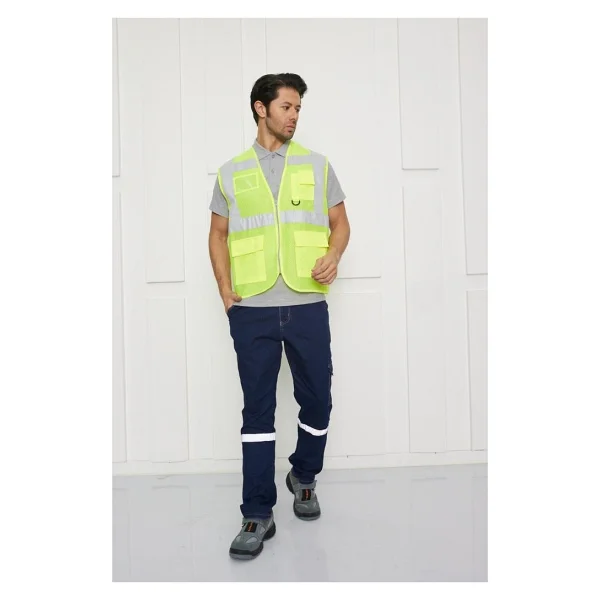 Orange Safety Mühendis Tipi Fileli İkaz Yeleği - Turuncu - Görsel 7