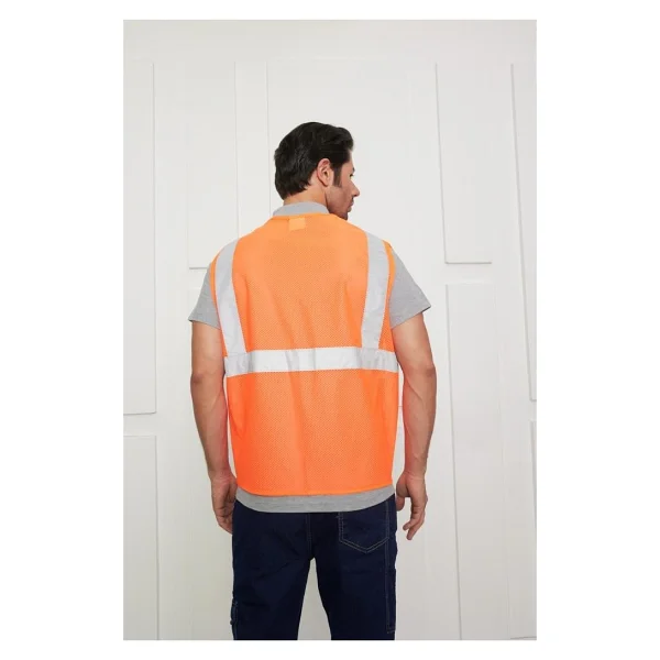 Orange Safety Mühendis Tipi Fileli İkaz Yeleği - Turuncu - Görsel 3