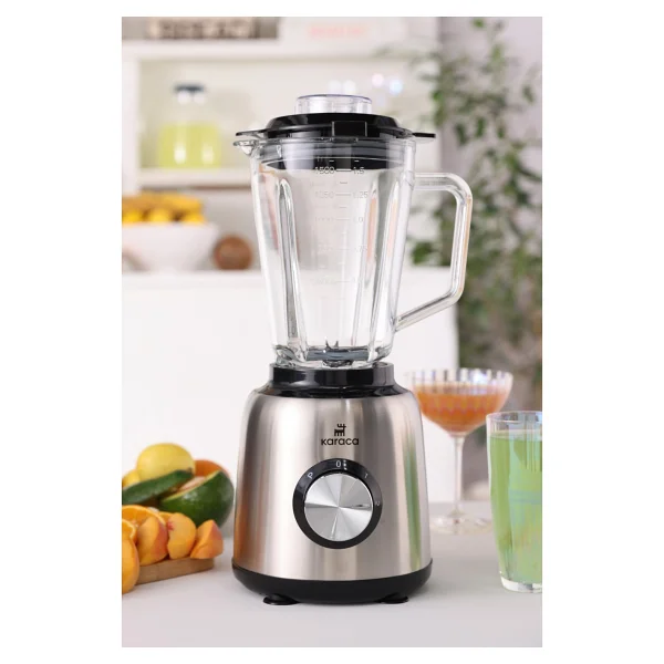 Karaca 1000 W Inox Cam Hazneli Smoothie Blender - Görsel 2
