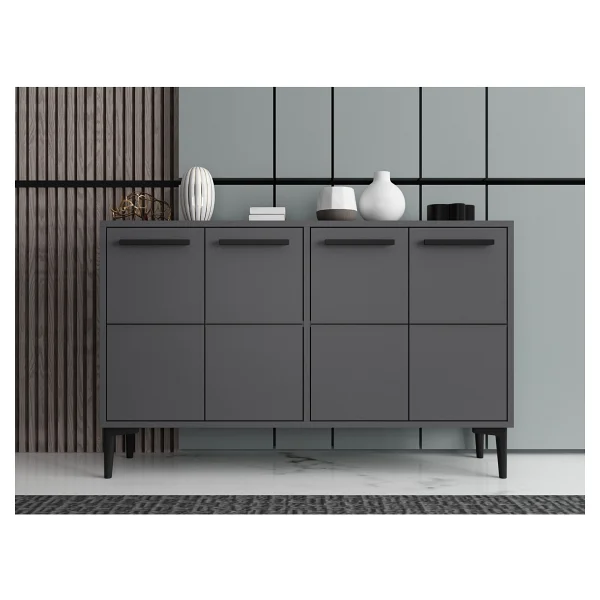Mert Sert Mobilya Sera 120cm Konsol, TV Sehpası, TV Ünitesi, Kahve Köşesi, Banyo Dolabı, Çok Amaçlı Dolap,Ayakkabılık - Meşe - Görsel 7