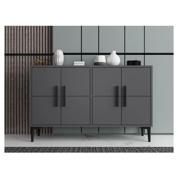 Mert Sert Mobilya Lavel 120cm Konsol, TV Sehpası, TV Ünitesi, Kahve Köşesi, Banyo Dolabı, Çok Amaçlı Dolap,Ayakkabılık - Beyaz - Görsel 6