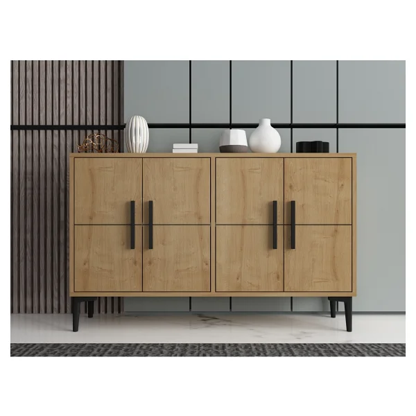 Mert Sert Mobilya Lavel 120cm Konsol, TV Sehpası, TV Ünitesi, Kahve Köşesi, Banyo Dolabı, Çok Amaçlı Dolap,Ayakkabılık - Beyaz - Görsel 7