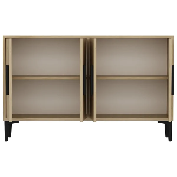 Mert Sert Mobilya Lavel 120cm Konsol, TV Sehpası, TV Ünitesi, Kahve Köşesi, Banyo Dolabı, Çok Amaçlı Dolap,Ayakkabılık - Meşe - Görsel 4
