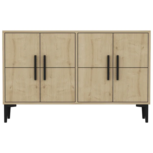 Mert Sert Mobilya Lavel 120cm Konsol, TV Sehpası, TV Ünitesi, Kahve Köşesi, Banyo Dolabı, Çok Amaçlı Dolap,Ayakkabılık - Meşe - Görsel 3