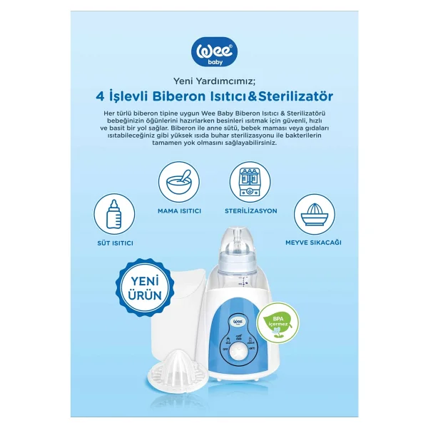 Wee Baby 4 İşlevli Biberon Isıtıcı Ve Sterilizatör - Görsel 2