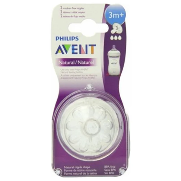 Philips Avent Natural Biberon Emziği Silikon 3 Delik Akış İle 2'li Set +3 Ay Kullanım - Görsel 4