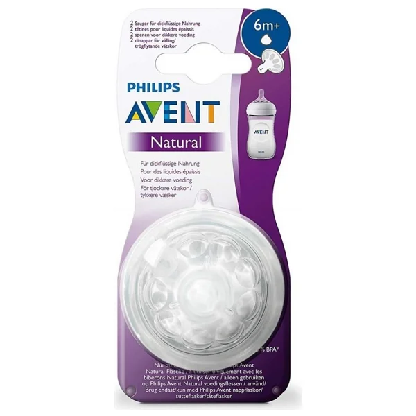 Philips Avent Natural Silikon Malzeme Y Kesim +6 Ay 2li Biberon Emziği Yoğun Akış - Görsel 5
