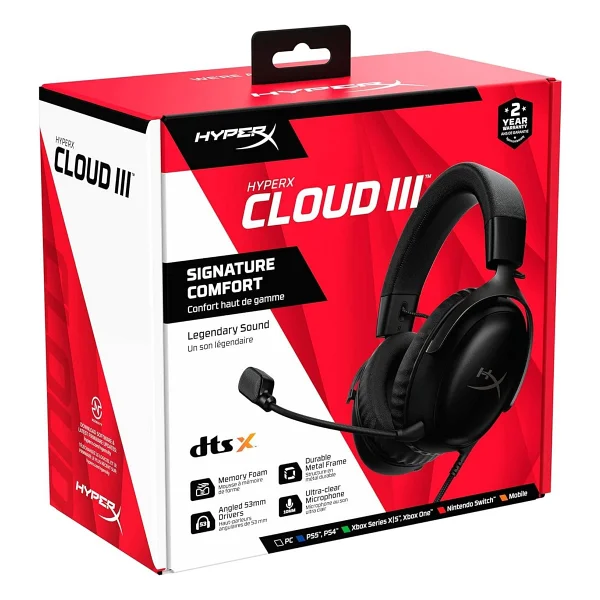 Hyperx Cloud Iıı 727a8aa Siyah Kablolu Kulak Üstü Oyuncu Kulaklığı - Görsel 4