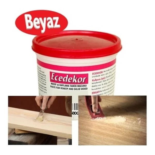 Ece Dekor Ahşap Kapı Mobilya Tamir Ve Dolgu Macunu Beyaz 200 Gr. - Görsel 5