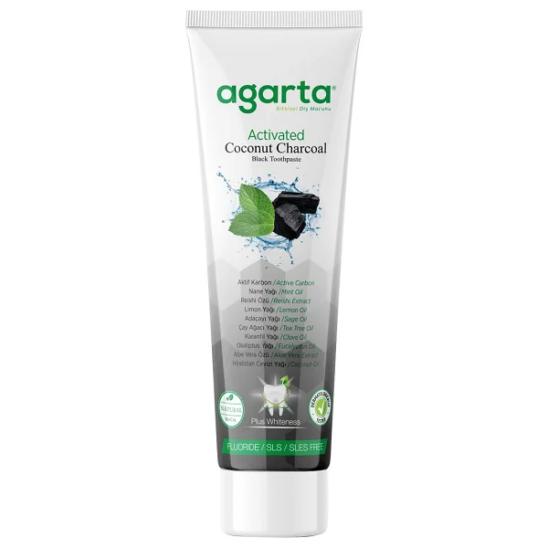 Agarta Hindistan Cevizi Özlü Aktif Karbon 100 Ml Florürsüz Diş Macunu - Görsel 6