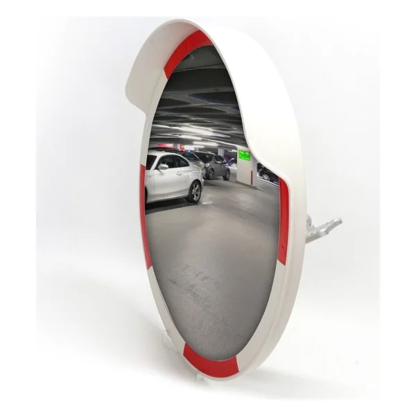 Trafik Güvenlik Aynası 80 Cm Kırmızı-Beyaz Ve 2 M Galvaniz Flanşlı Direk Set - Görsel 2