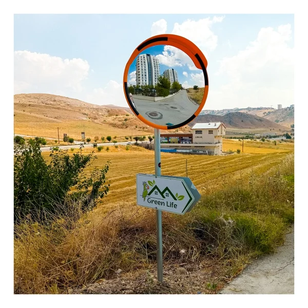 Trafik Güvenlik Aynası 80 Cm Sarı-Siyah, Tümsek Ayna, Otopark Aynası - Görsel 5