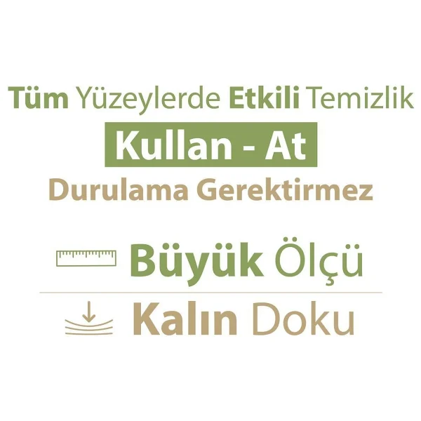 Turco Doğadan Yeşil Sabun Yüzey Temizlik Havlusu 100 Yaprak 4'lü - Görsel 4