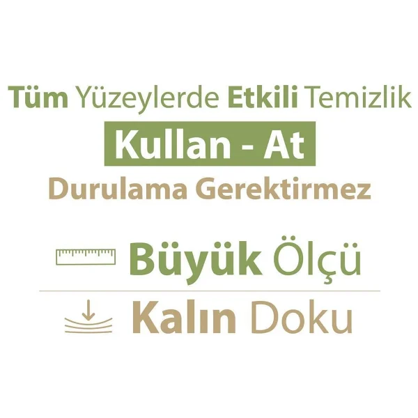 Turco Doğadan Teşil Sabun Yüzey Temizlik Havlusu 100 Yaprak 12'li - Görsel 4