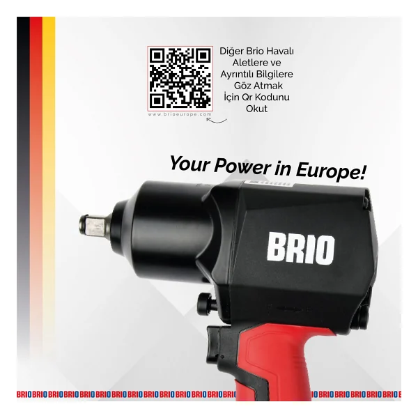 Brio 1404-Bp121950 Çift Çekiç 1/2" Havalı Somun Sıkma Makinesi - Görsel 5