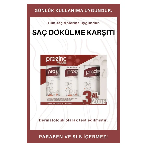 Prozinc Plus 3x300 Ml Saç Dökülmesine Karşı Şampuan - Görsel 5