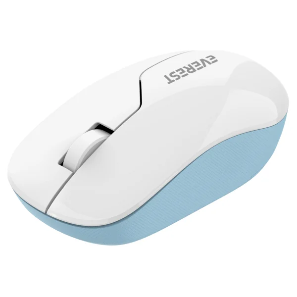 Everest Smw-973 Beyaz-Mavi Optik Kablosuz Mouse - Görsel 3