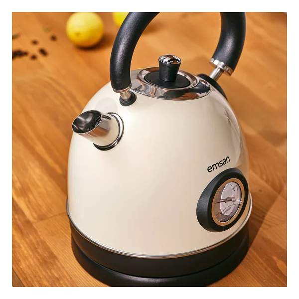 Emsan Turtle Cream 2200 W 1.8 Lt Çelik Kettle - Görsel 3