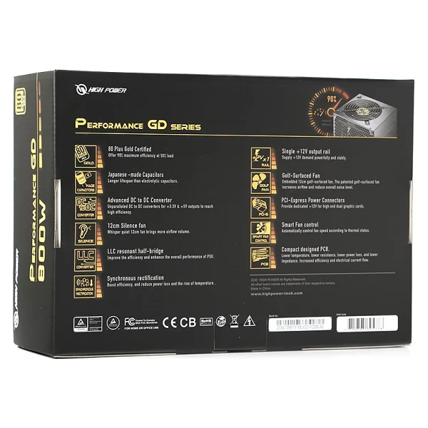 High Power Performance Gold Gd Hp1-J800gd-F12s 800 W Power Supply - Görsel 9