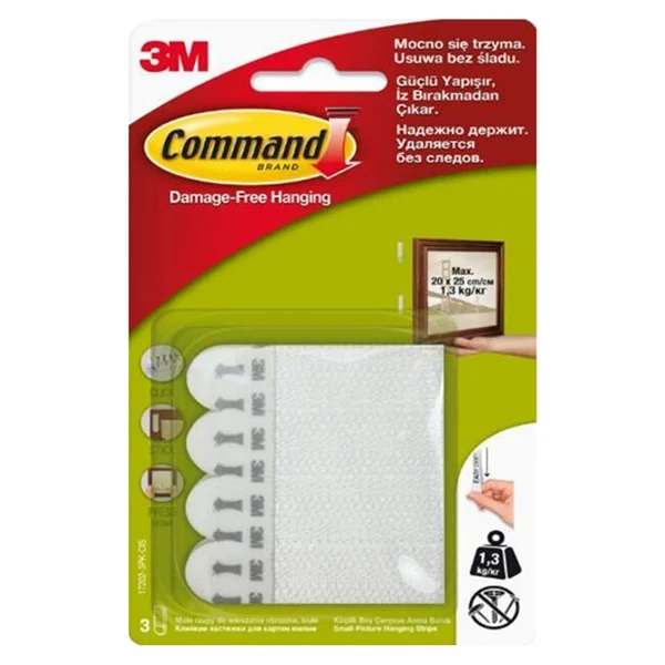 3m Command 17202 Küçük Boy Cırt Cırt Bant 4 Adet - Görsel 2
