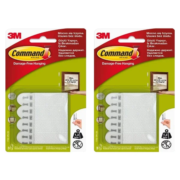 3m Command 17202 Küçük Boy Cırt Cırt Bant 4 Adet - Görsel 3