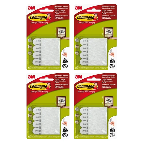 3m Command 17202 Küçük Boy Cırt Cırt Bant 4 Adet - Görsel 5