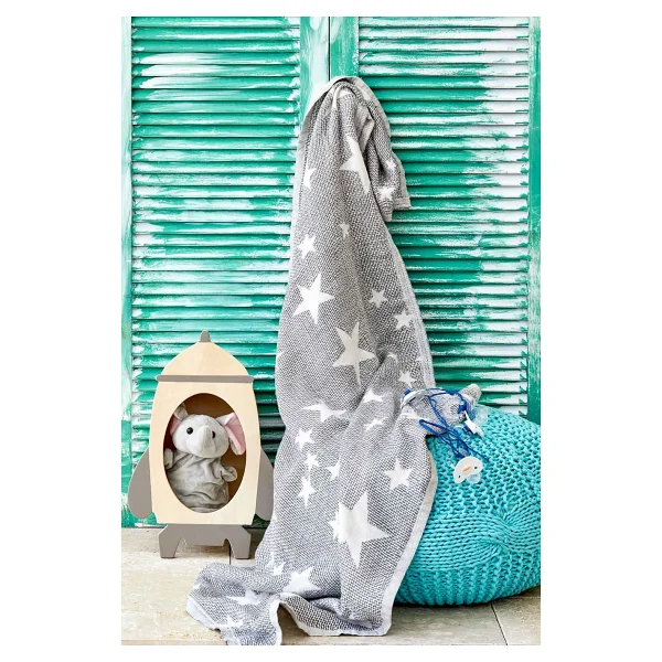 Karaca Home Baby Star 80x120 Cm Gri Bebek Pikesi - Görsel 4