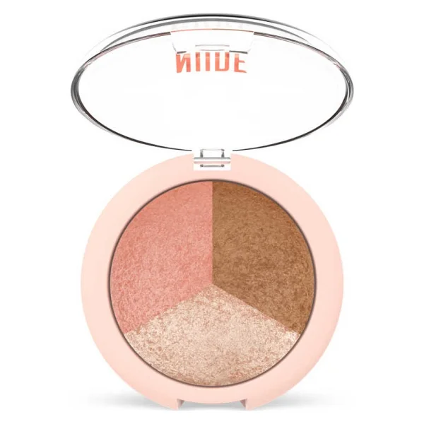 Golden Rose Nude Look Baked Trio Face Powder Aydınlatıcı, Allık Ve Bronzer Paleti - Görsel 6
