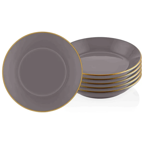 The Mia Basic Gri Yemek Tabağı 6'lı Set 20 Cm - Görsel 5