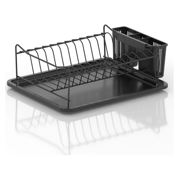 Tekno-tel Teknotel Tek Katlı Tabaklık Bulaşıklık Krom+Şeffaf KB014 - Şeffaf Gri - Görsel 4